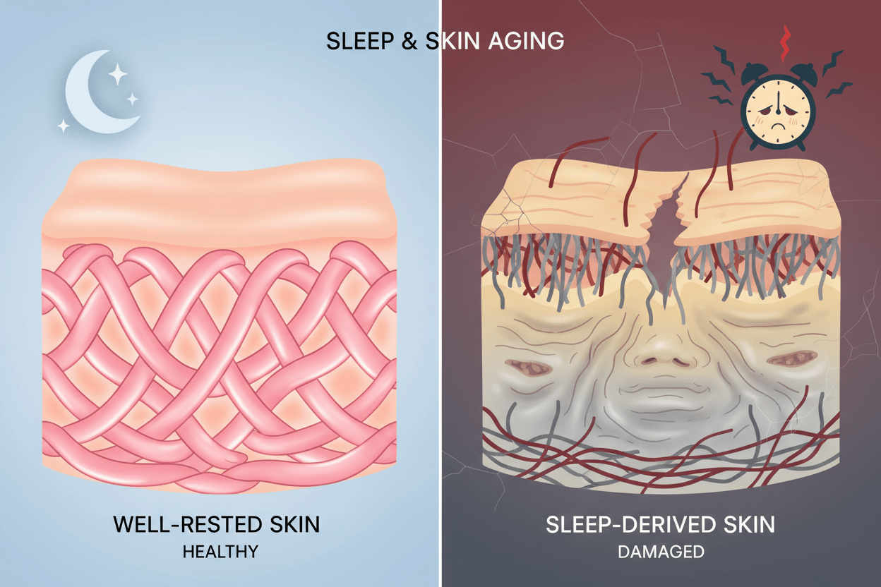 How Poor Sleep Damages Collagen and Accelerates Visible Aging - Nidra Sleep