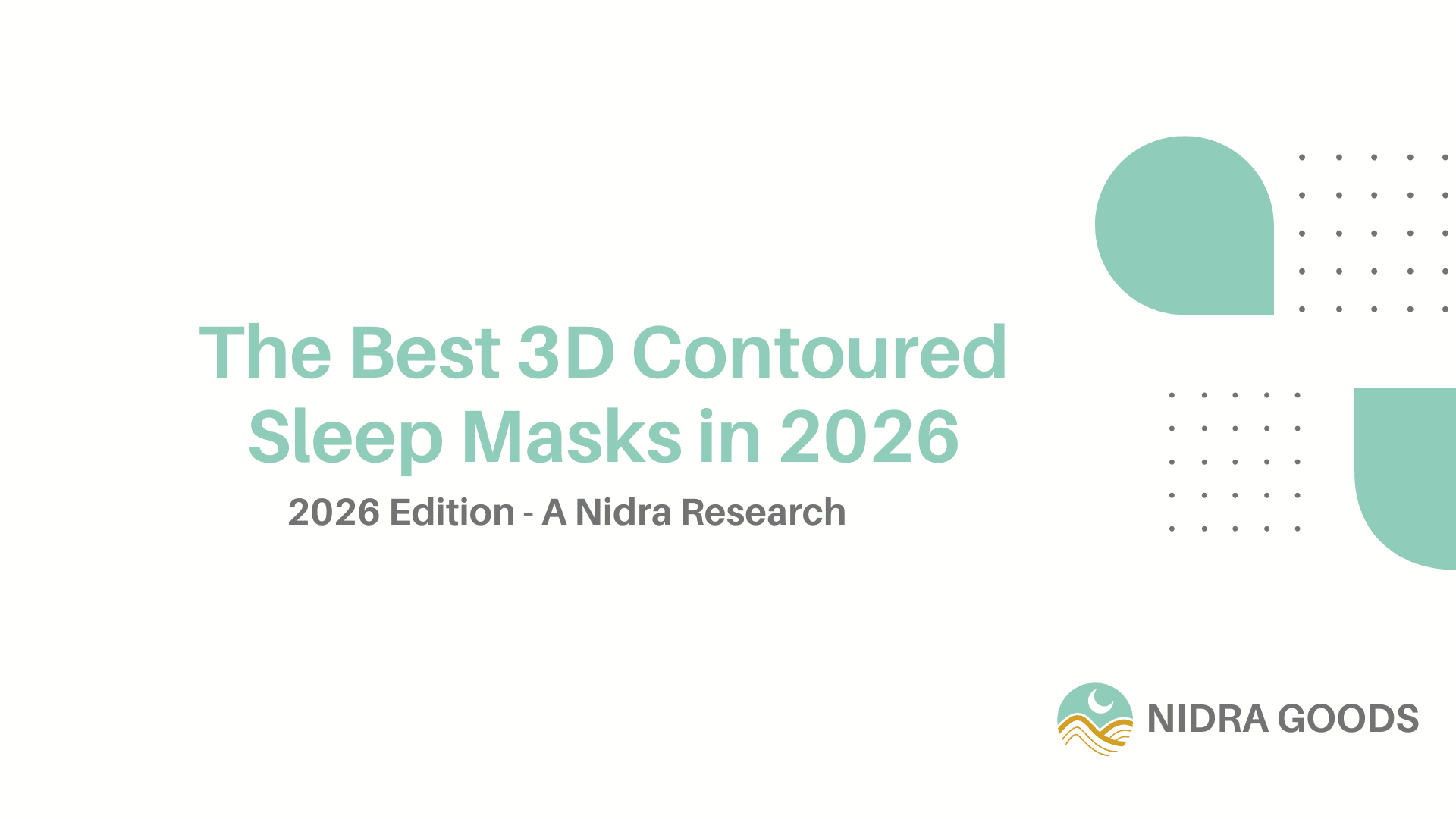 3d Contoured Sleep Masks - Nidra Sleep